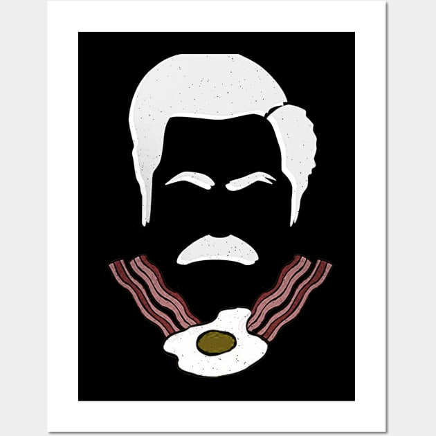 Ron Swanson Bacon and Eggs Black Shirt Wall Art by truefriend